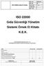 ISO 22000 Gıda Güvenliği Yönetim Sistemi Örnek El Kitabı K.E.K.