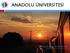 ANADOLU ÜNİVERSİTESİ. Yrd. Doç.Dr. Meserret NALÇAKAN ULAŞTIRMA MESLEK YÜKSEKOKULU. Yrd. Doç.Dr. Meserret NALÇAKAN ULAŞTIRMA MESLEK YÜKSEKOKULU