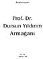Prof. Dr. Dursun Yıldırım