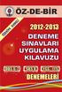 ÖZ-DE-BİR 2012-2013 DENEMELERİ DENEME SINAVLARI UYGULAMA KILAVUZU DBS 6-7 SBS 8 YGS - LYS YAYINLARI