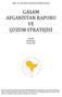 GASAM AFGANİSTAN RAPORU VE ÇÖZÜM STRATEJİSİ