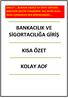 BANKACILIK VE SİGORTACILIĞA GİRİŞ KISA ÖZET KOLAY AOF