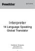 EST-5114. Interpreter. 14 Language Speaking Global Translator. Kullanıcı Kılavuzu www.franklin.com www.franklin.com/eu