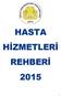 HASTA HİZMETLERİ REHBERİ 2015