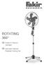 ROTATING 360. Kullanım Kılavuzu Vantilatör. Instruction Manual Pedestal Cooling Fan