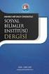 Adıyaman Üniversitesi Sosyal Bilimler Enstitüsü Dergisi