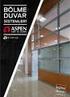 MODÜLER BÖLME DUVAR 01 DIVERSA S DIVERSA FLUSH S SINOVA S VETRONA S MBD70 / MBD100 S