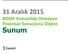 31 Aralık BDDK Konsolide Olmayan Finansal Sonuçlara İlişkin. Sunum