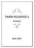 TARİH FELSEFESİ-1 FEL401U KISA ÖZET