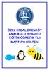 ÖZEL EFDAL ERENKÖY ANAOKULU EĞİTİM ÖĞRETİM YILI MART AYI BÜLTENİ