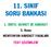 11. SINIF SORU BANKASI. 1. ÜNİTE: KUVVET VE HAREKET 3. Konu NEWTON UN HAREKET YASALARI TEST ÇÖZÜMLERİ