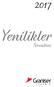 Yenilikler. Novalties