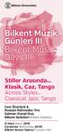 Bilkent Müzik Günleri III Bilkent Music Days III