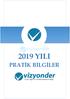 2019 YILI PRATİK BİLGİLER