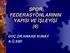 SPOR FEDERASYONLARININ YAPISI VE İŞLEYİŞİ (6) DOÇ.DR.HAKAN SUNAY A.Ü.SBF