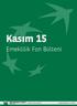 Kasım 15. Emeklilik Fon Bülteni. Değişen dünyanın sigortası