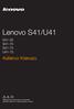 Lenovo S41/U41. Kullanıcı Kılavuzu S41-35 S41-70 S41-75 U lmn
