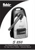 S 250. Kuru Elektrikli Süpürge - Kullanma K lavuzu Dry Type Vacuum Cleaner - Instruction Manual