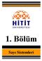 1. Bölüm Sayı Sistemleri